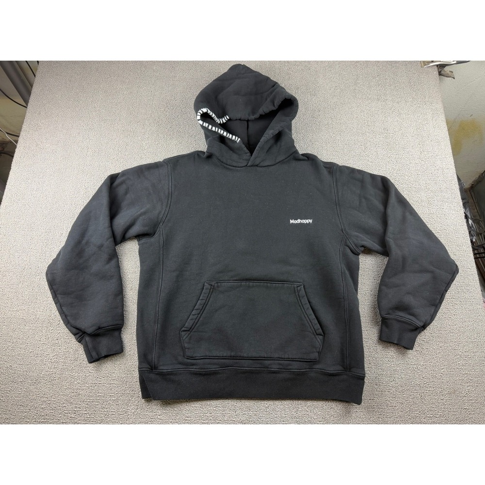 Madhappy Hoodie Men S Black Classics Fleece Relaxed Pullover Logo USA Made Urban